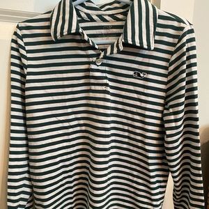 Vineyard Vines - green/white l/s polo - size 4T